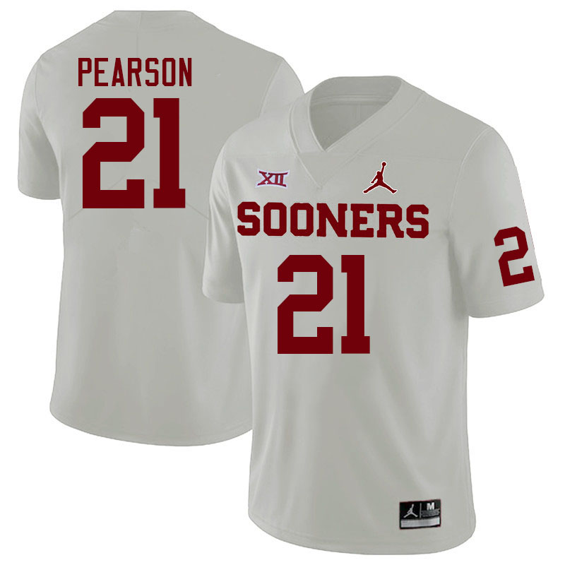 Oklahoma Sooners #21 Reggie Pearson College Football Jerseys Stitched-White
